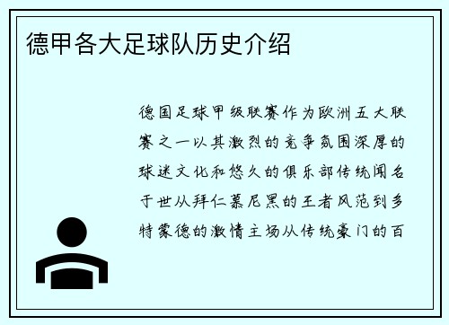德甲各大足球队历史介绍